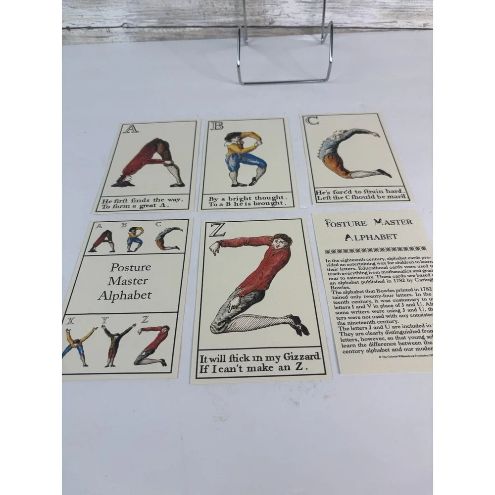Posture Master Alphabet Cards from Colonial Williamsburg, VA